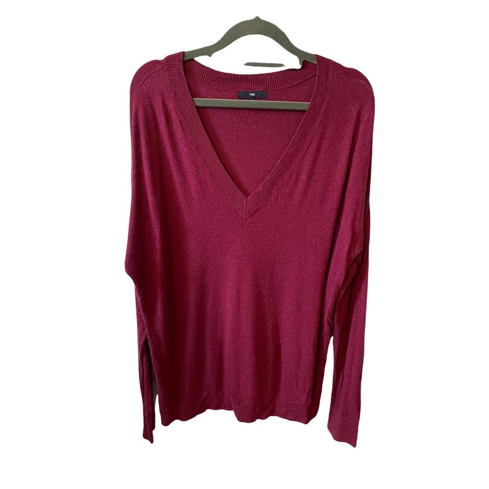 Gap Slouchy V Neck Sweater Purple Size L